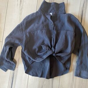 Zara Dark Gray Button-Up Shirt